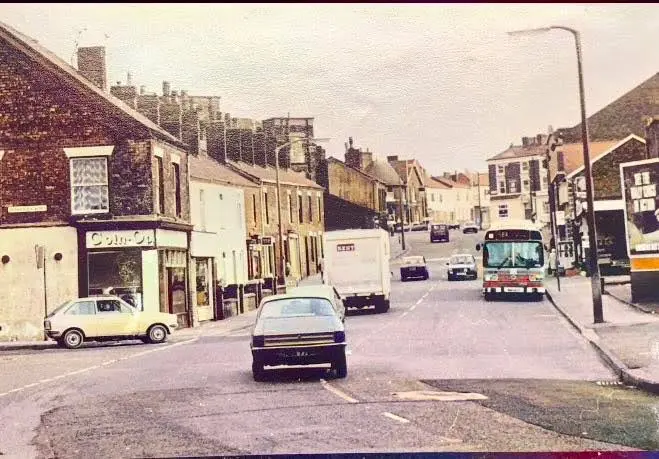 Castle Street, Tyldesley, photographed around 1983